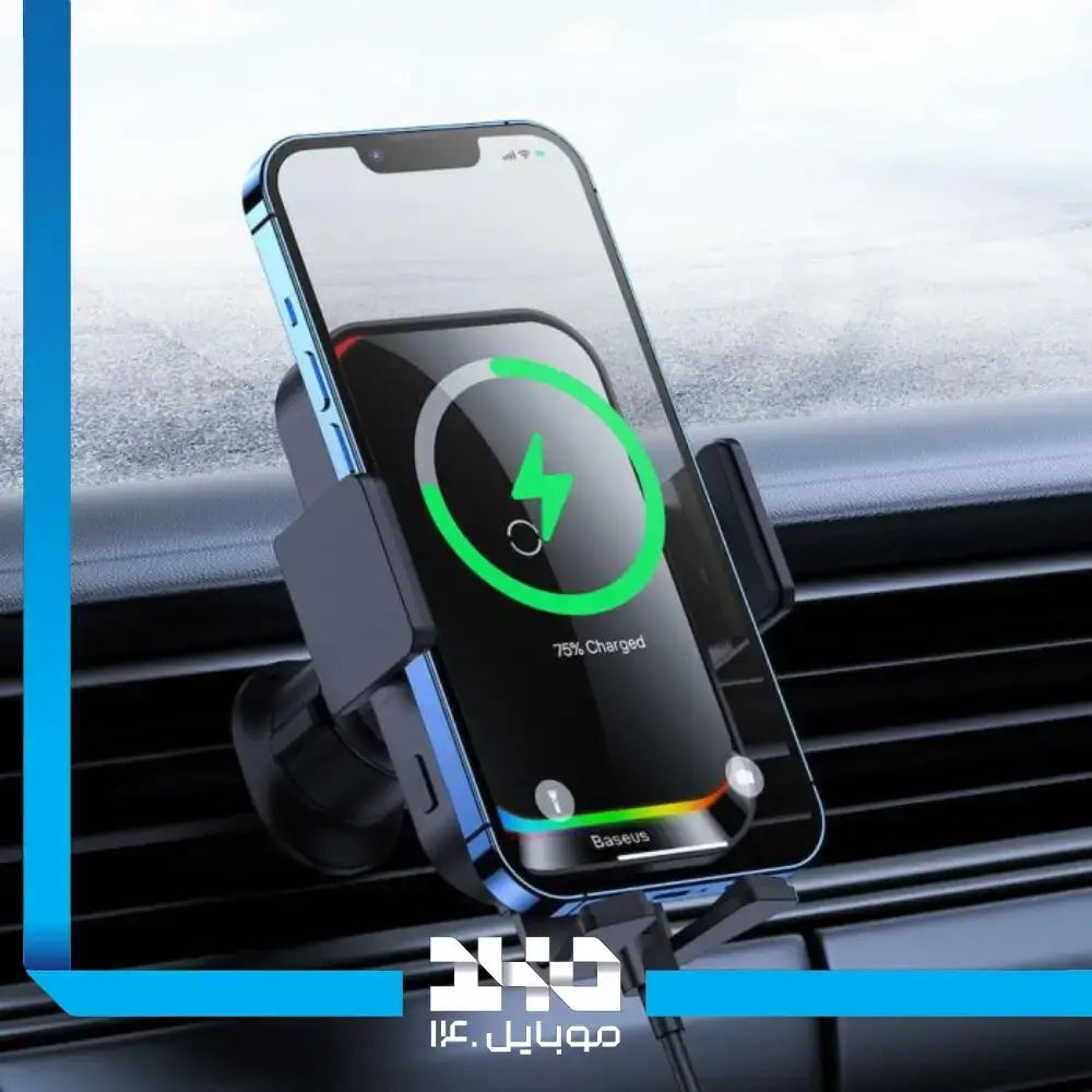 هولدر موبایل و شارژر وایرلس بیسوس مدل Halo Electric