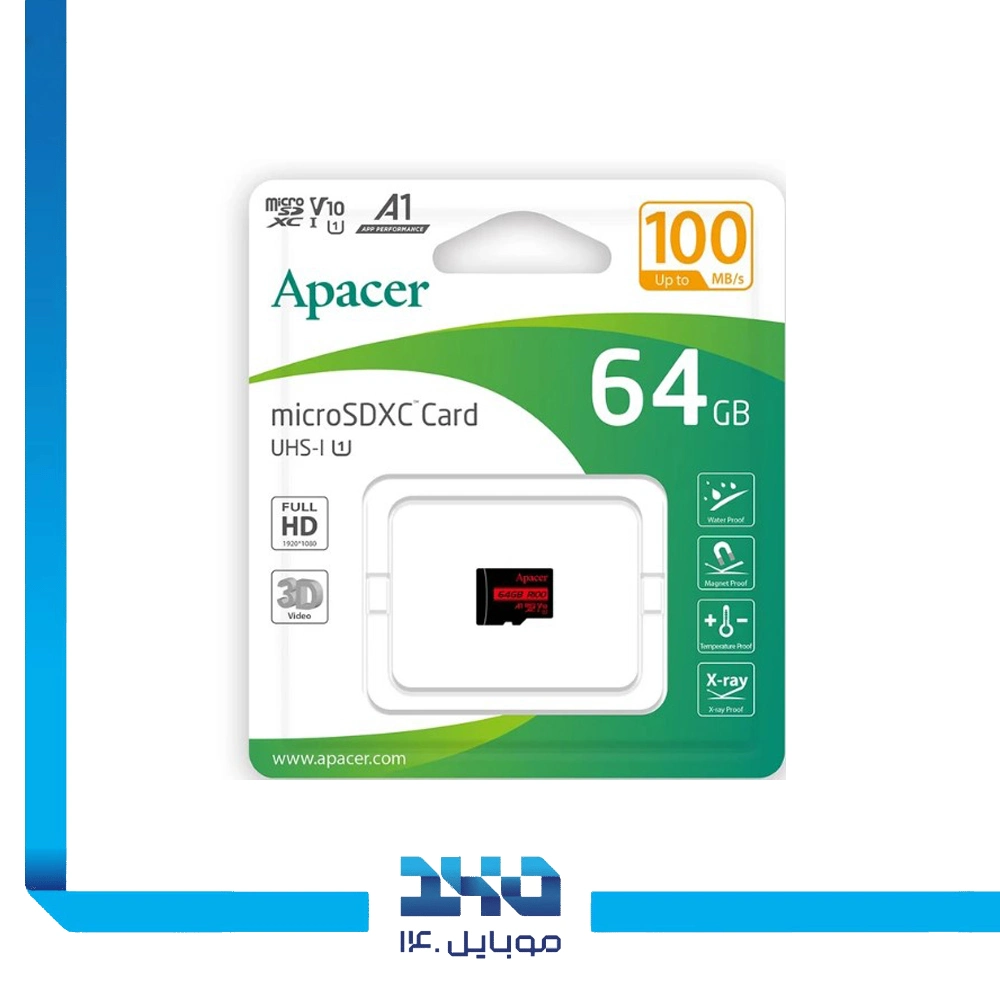 کارت حافظه microSDXC اپیسر مدل (R100) ظرفیت 64 گیگابایت