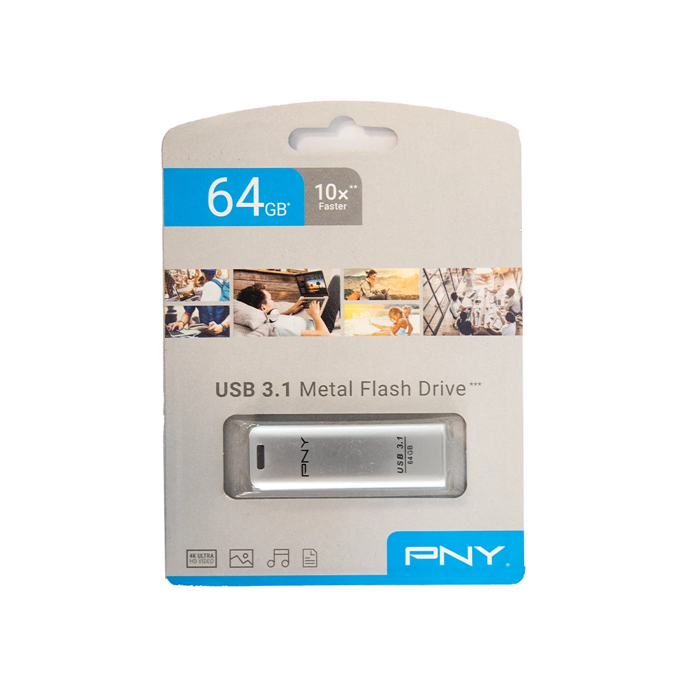 فلش مموری پی ان وای مدل Metal ظرفیت 64 گیگابایت با رابط USB 3.1