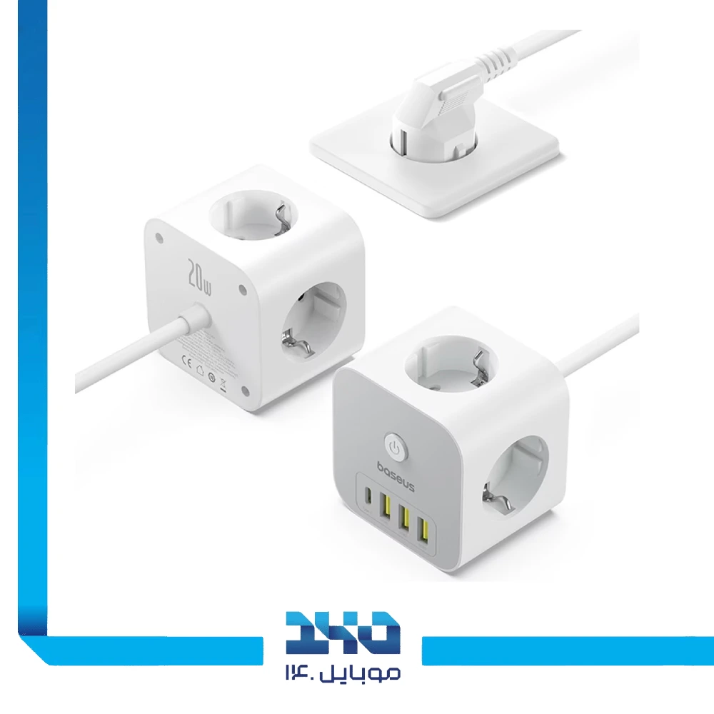 شارژر رومیزی 20 وات بیسوس مدل PowerCombo Cube