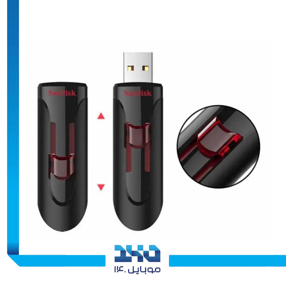 فلش مموری سن‌دیسک مدل (Cruzer Glide CZ600) ظرفیت 128 گیگابایت