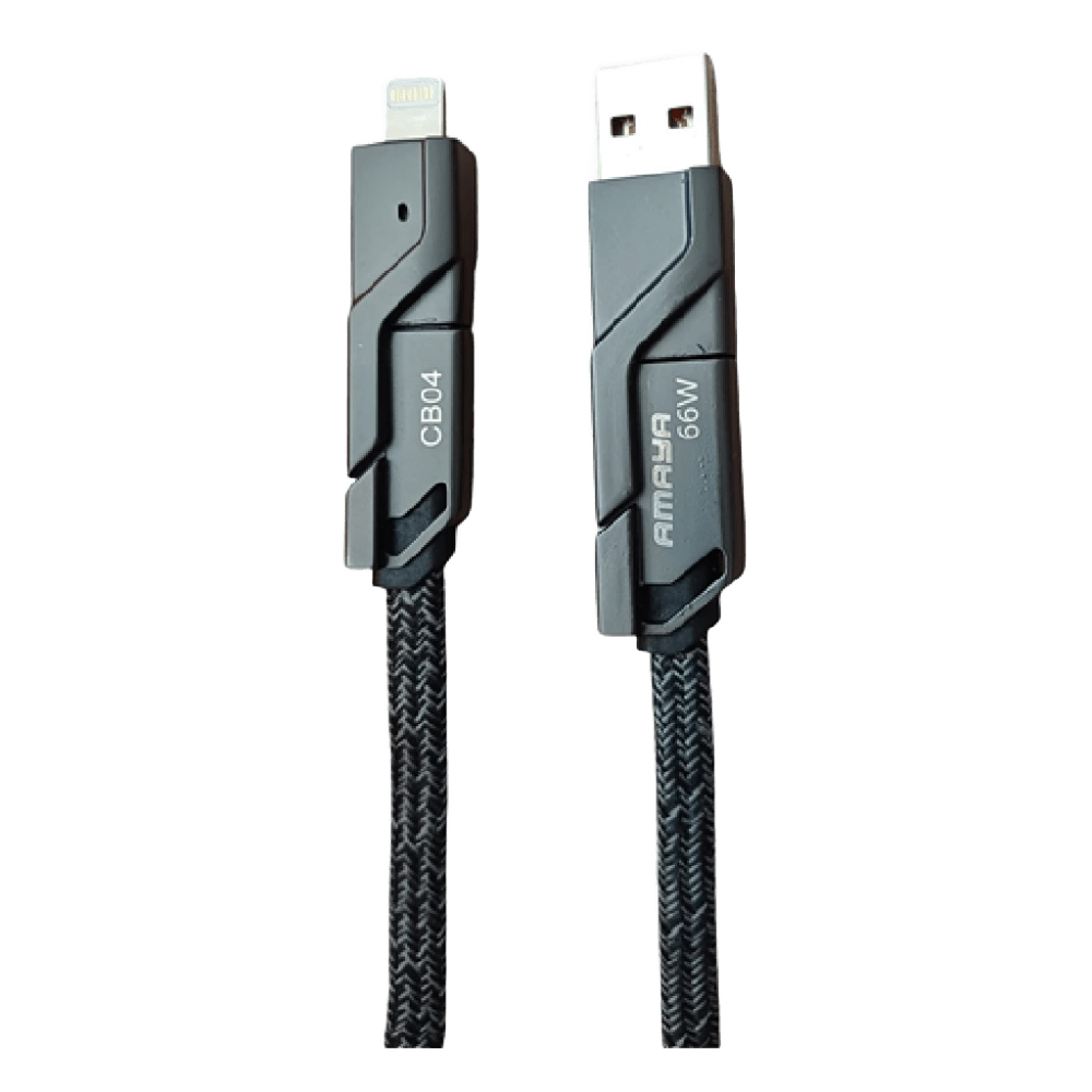 کابل چند کاره USB-A به لایتنینگ آمایا مدل CB04 طول 2 متر