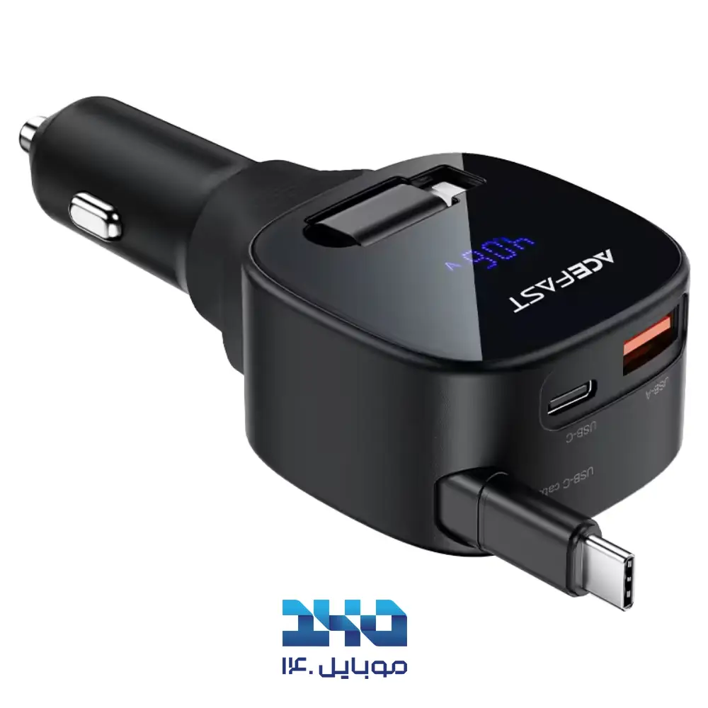 شارژر فندکی 95 وات ایس فست مدل B17 همراه با کابل Type-C