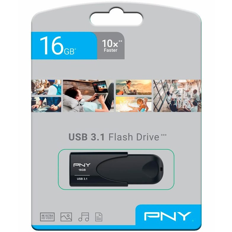 فلش مموری پی ان وای مدل Attache 4 ظرفیت 16 گیگابایت با رابط USB 3.1