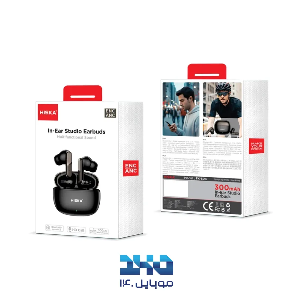هندزفری بلوتوثی هیسکا با قابلیت نویز کنسلینگ (ANC) مدل FX-604