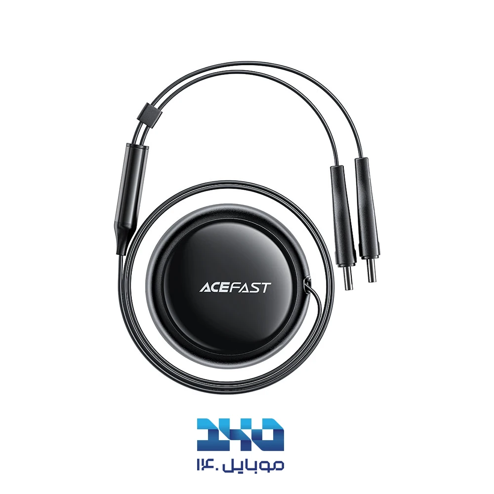 شارژر فندکی 53 وات ایس فست مدل B13 با کابل متصل جمع‌شونده دو سر USB-C