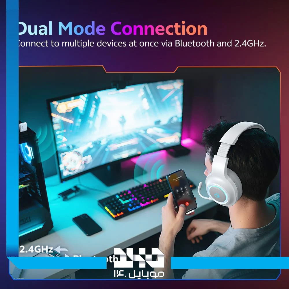 هدست گیمینگ بیسیم کیوسیوای مدل Heroad V200 Pro