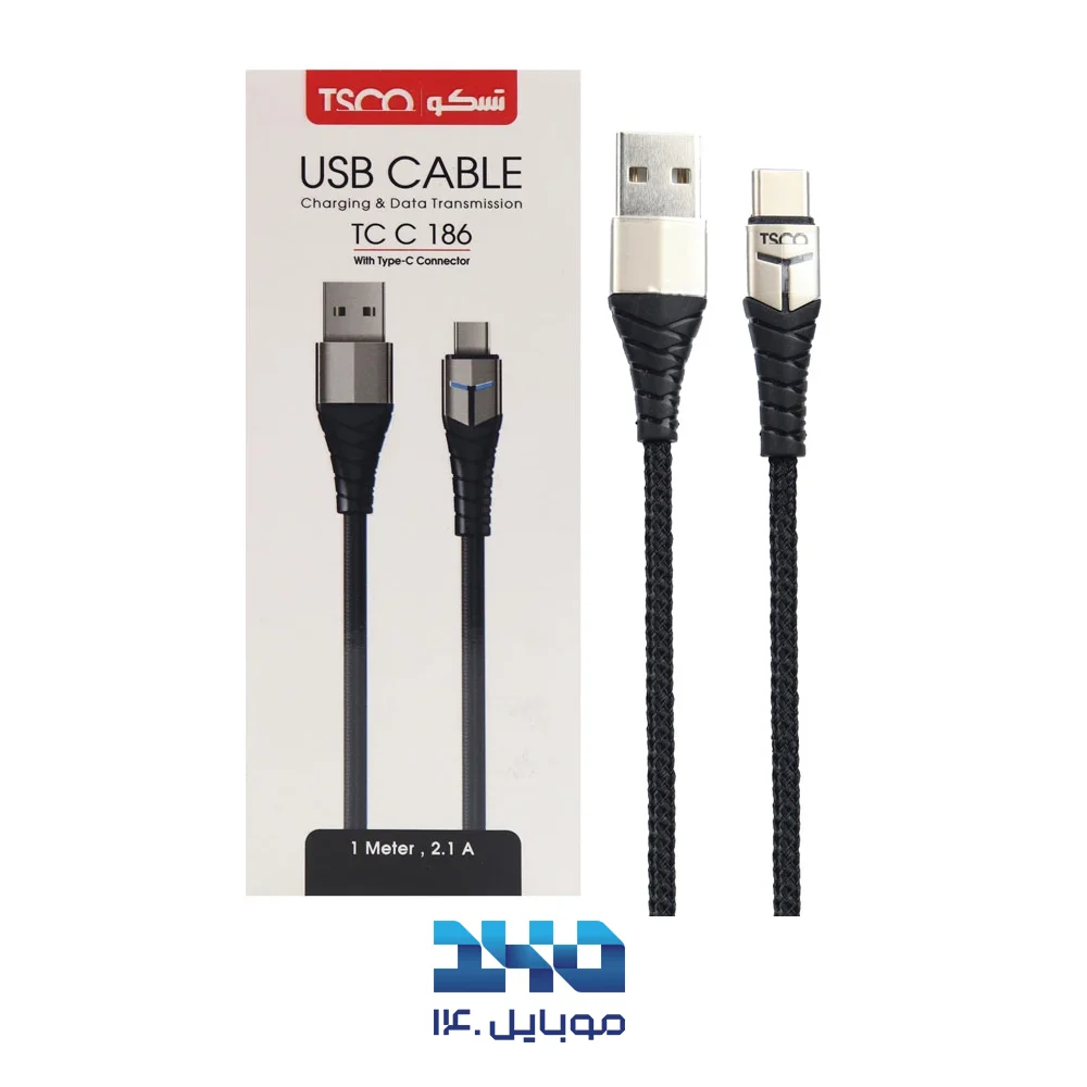 کابل USB-A به USB-C تسکو مدل TCC186 طول 1 متر