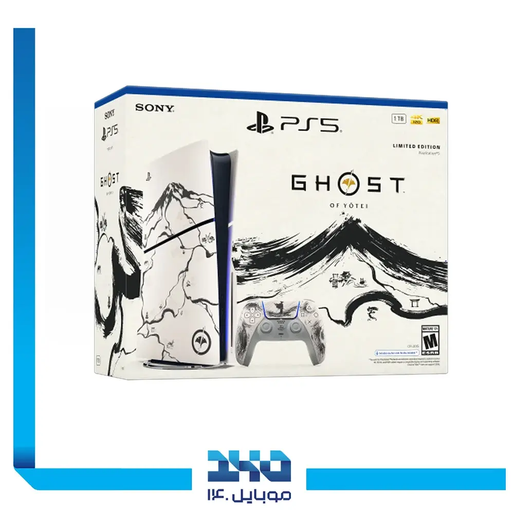 کنسول بازی سونی مدل Play Station 5 Slim Standard مدل Ghost of Yotei - ریجن 2015 آمریکا - مشکی