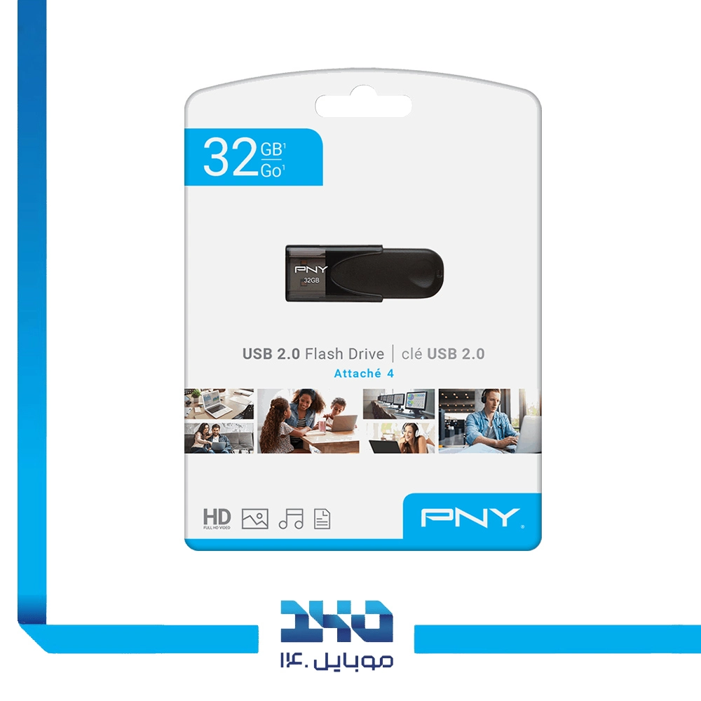 فلش مموری پی ان وای مدل Attache 4 ظرفیت 32 گیگابایت با رابط USB 2.0